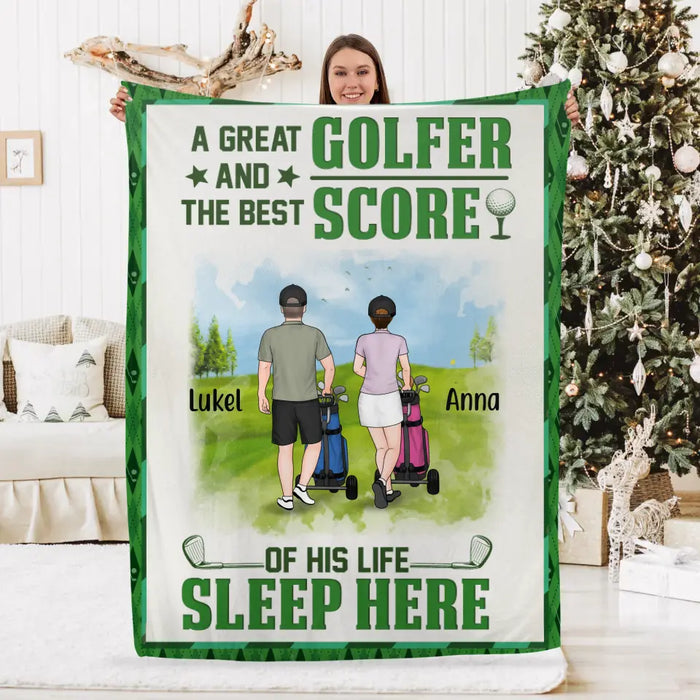 Personalized Blanket, A Great Golfer And The Best Score Of His Life Sleep Here, Gifts For Golf Lovers