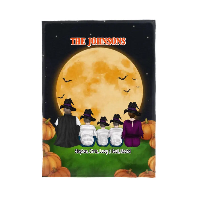 Personalized Family Portrait Blanket Custom Halloween Gift For Family