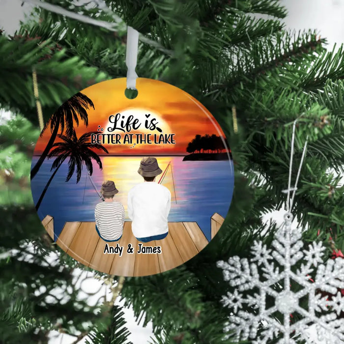 Fishing Partners For Life - Personalized Gifts Custom Ornament For Family, Couples, Fishing Lovers