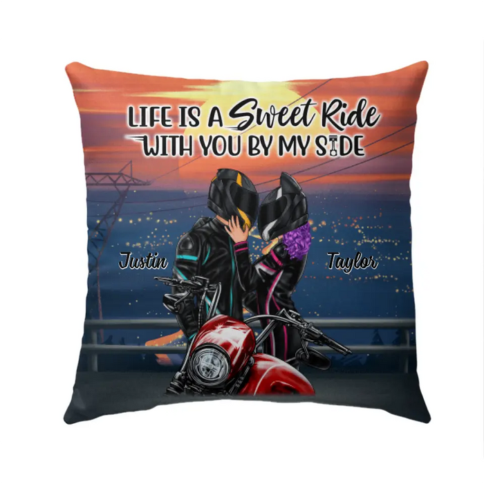 Life Is A Sweet Ride - Personalized Pillow For Couples, Him, Her, Motorcycle Lovers