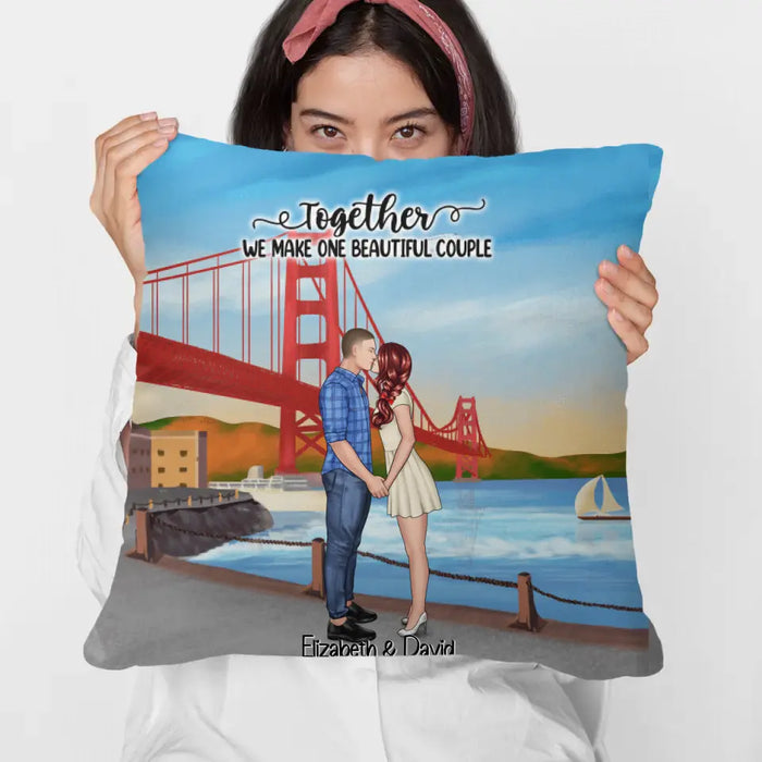 Golden Gate Bridge Couple - Personalized Pillow For Couples, Valentine's Day