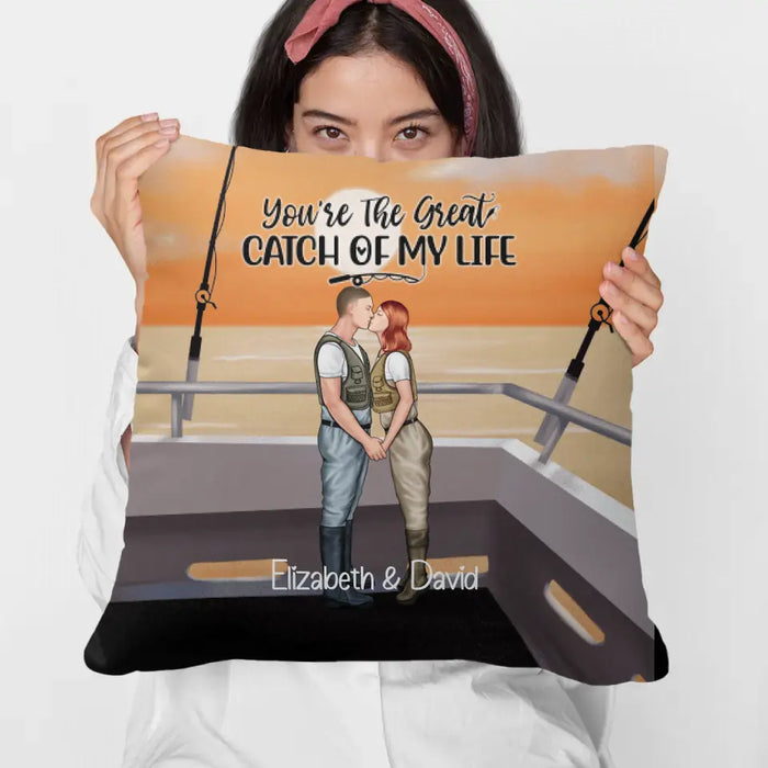 Fishing Partners For Life - Personalized Pillow For Couples, Fishing