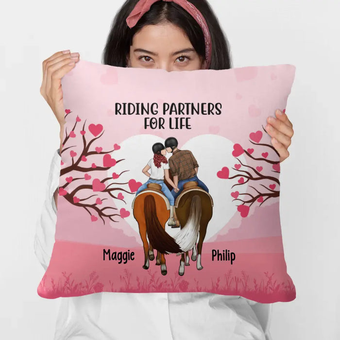 Riding Partners For Life- Personalized Pillow For Couples, Horseback Riding, Horse Lovers