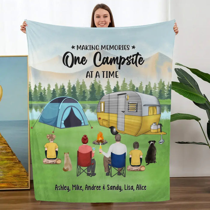 The Best Days Are Spent Camping - Personalized Gifts Custom Camping Blanket For Family, Camping Lovers, Dog Cat Lovers