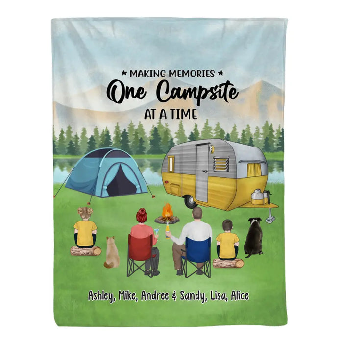 The Best Days Are Spent Camping - Personalized Gifts Custom Camping Blanket For Family, Camping Lovers, Dog Cat Lovers
