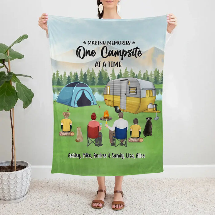 The Best Days Are Spent Camping - Personalized Gifts Custom Camping Blanket For Family, Camping Lovers, Dog Cat Lovers