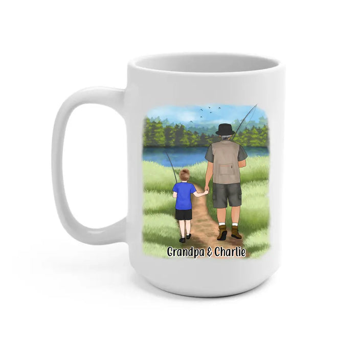 Fishing Partners For Life - Personalized Mug For Grandpa, Kid, Fishing