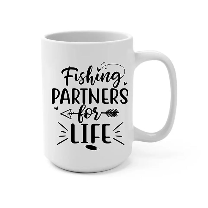 Fishing Partners For Life - Personalized Mug For Grandpa, Kid, Fishing