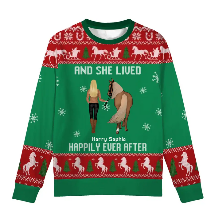 Just A Girl Who Loves Horses - Personalized Custom Unisex Ugly Christmas Sweater, Christmas Gift For Horse Lovers