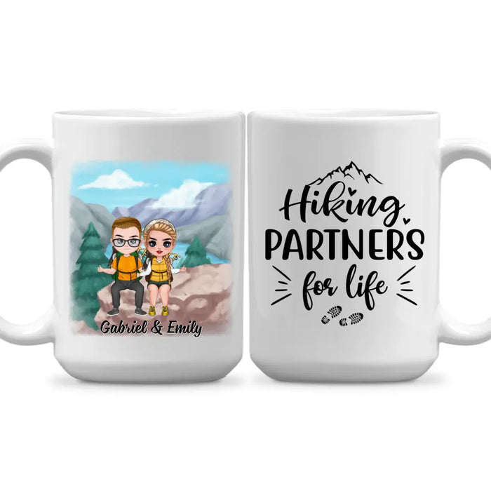 Hiking Partners For Life - Personalized Mug For Couples, Him, Her, Hiking