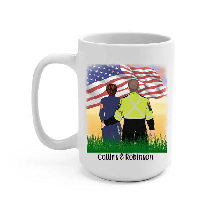 Personalized Mug, First Responder Couple and Friends - Gift For First Responders Police Firefighter Nurse EMT Paramedic