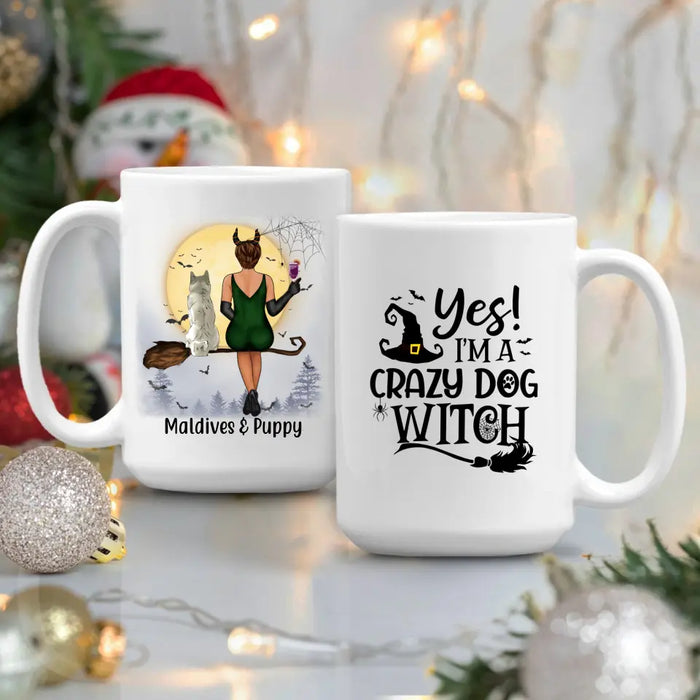 Personalized Mug, I'm A Crazy Dog Witch - Halloween Gift For Dog Lovers