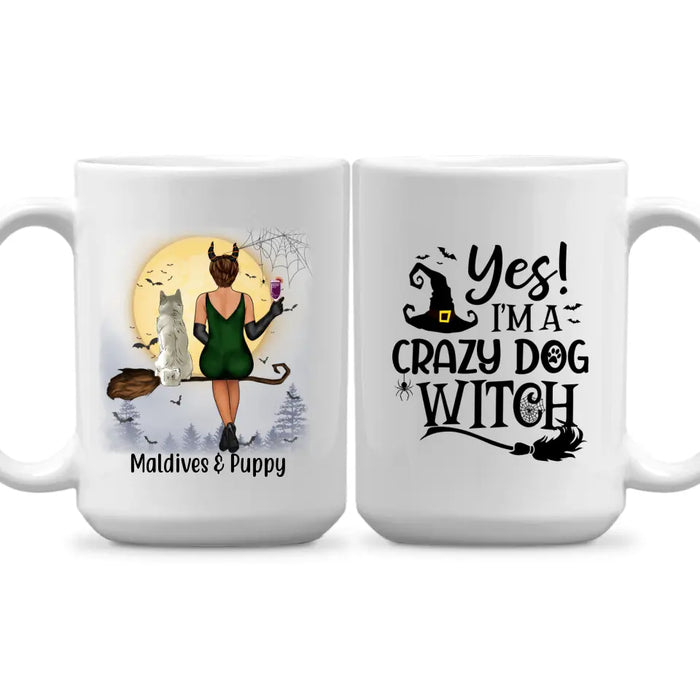 Personalized Mug, I'm A Crazy Dog Witch - Halloween Gift For Dog Lovers