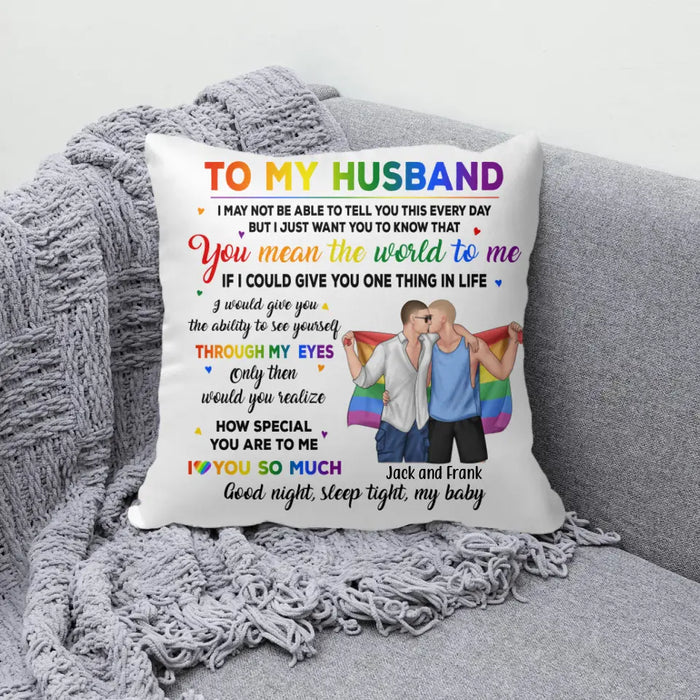 Personalized Pillow, To My Husband, Gifts For Him, Gifts For Her, Gifts for LGBT Couples