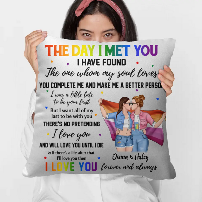 Personalized Pillow, The Day I Met You, Gifts For Him, Gifts For Her, Gifts for LGBT Couples