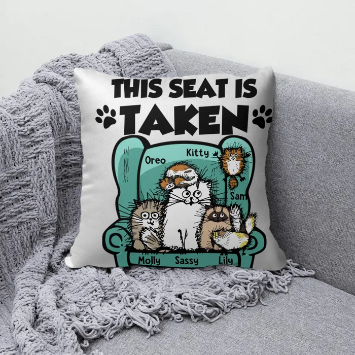 Personalized Pillow, This Seat Is Taken, Custom Gift For Cat Lovers