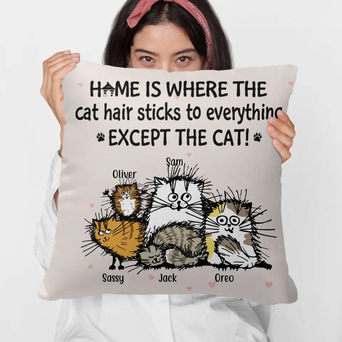 Personalized Pillow, Cat Hair, Funny Cats, Gift for Cat Lovers