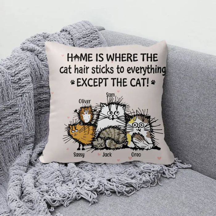 Personalized Pillow, Cat Hair, Funny Cats, Gift for Cat Lovers