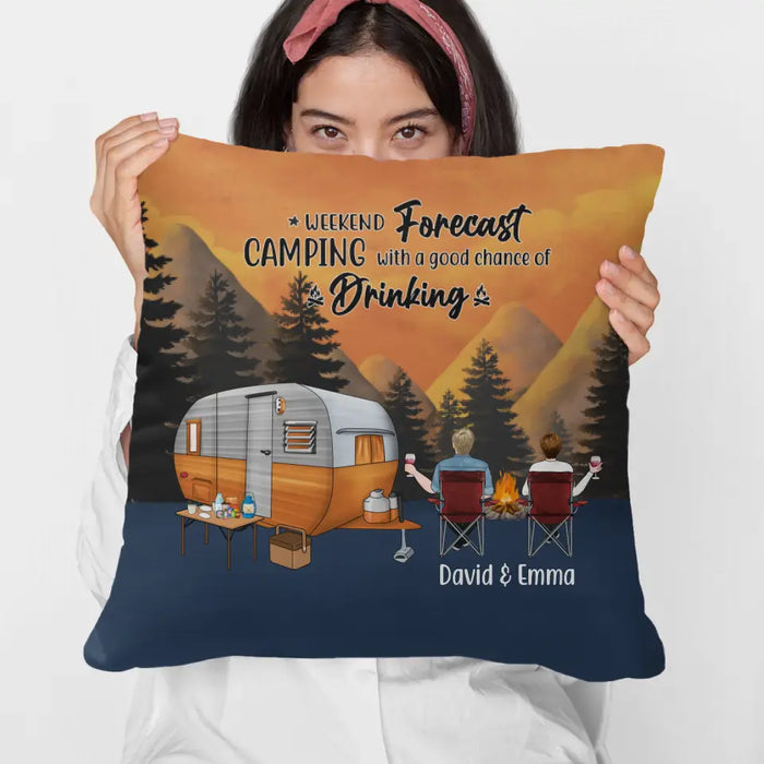 Personalized Pillow, Camping Partners - Family, Gift For Campers