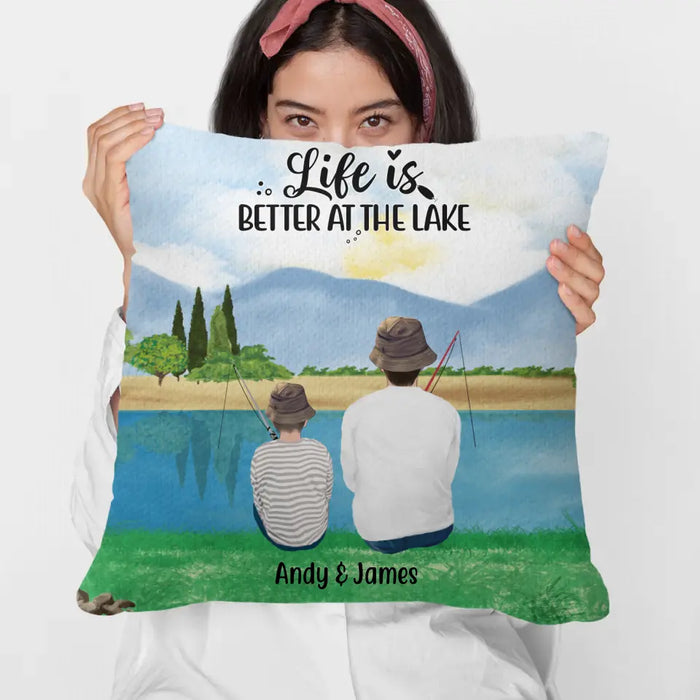 Personalized Pillow, Life Is Better At The Lake - Fishing Partners Gift, Gift For Fishers