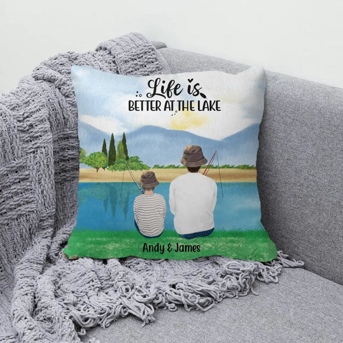 Personalized Pillow, Life Is Better At The Lake - Fishing Partners Gift, Gift For Fishers