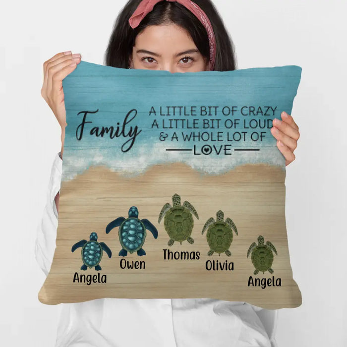 Personalized Pillow, Turtle Family On The Sea, Gifts For Sea Turtle Lovers