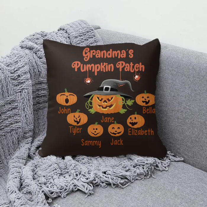 Personalized Pillow, Kids Pumpkin Patch, Halloween Gift, Gift for Grandmother, Grandfather, Family