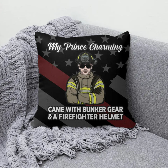 Personalized Pillow, My Prince Charming, Gift For Firefighter Lovers