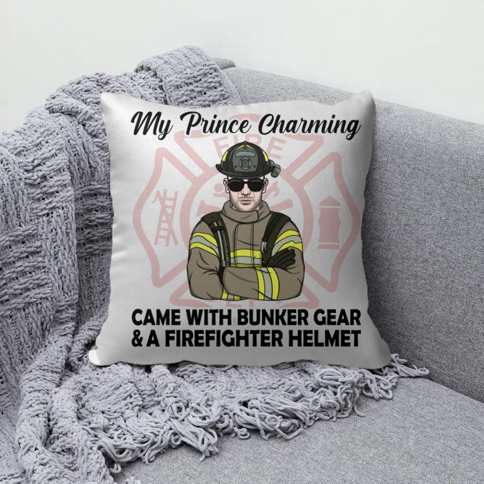 Personalized Pillow, My Firefighter Prince Charming, Gift For Firefighter Lovers