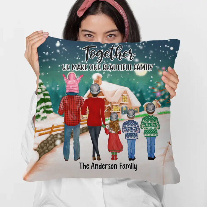 Personalized Pillow, Christmas Family Standing, Christmas Gift For Family