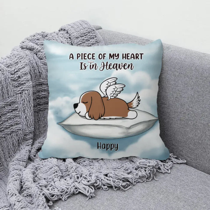 Personalized Pillow, Sleeping Dog In Heaven, Memorial Gift For Dog Loss, Gift For Dog Lover, Family