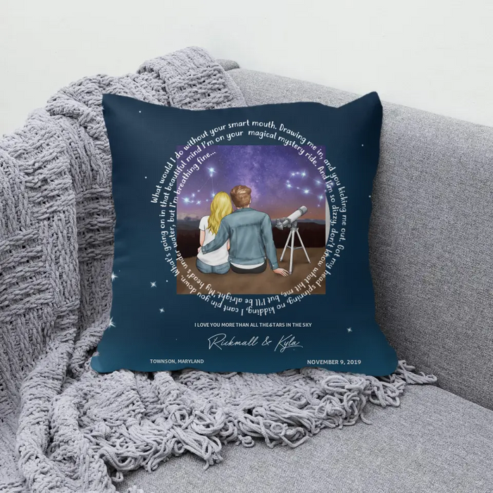 Can't Help Falling In Love With You - Personalized Pillow For Him, For Her, Couples, Astronomy Lovers, Valentine's Day