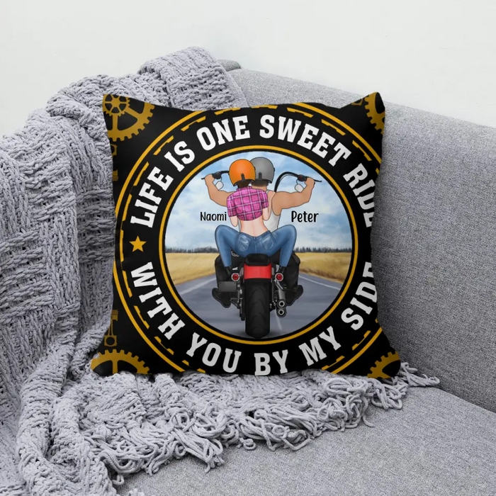 Life Is One Sweet Ride - Personalized Pillow For Couples, Him, Her, Motorcycle Lovers