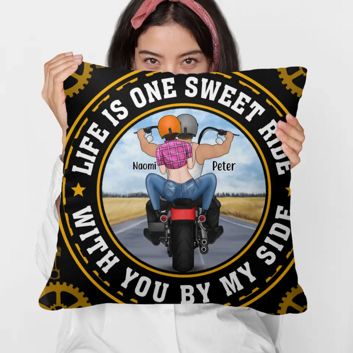 Life Is One Sweet Ride - Personalized Pillow For Couples, Him, Her, Motorcycle Lovers