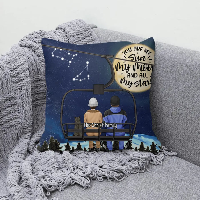 You Are My Moonlight - Personalized Pillow For Couples, The Family, Skiing, Astronomy Lovers