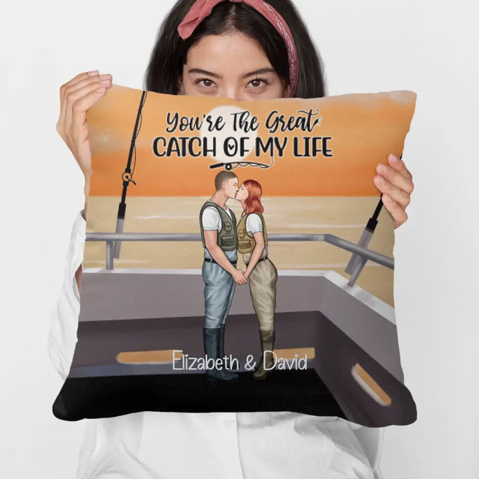 Fishing Partners For Life - Personalized Pillow For Couples, Fishing