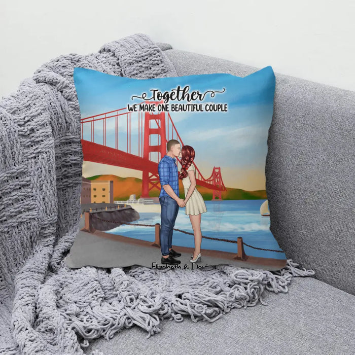 Golden Gate Bridge Couple - Personalized Pillow For Couples, Valentine's Day