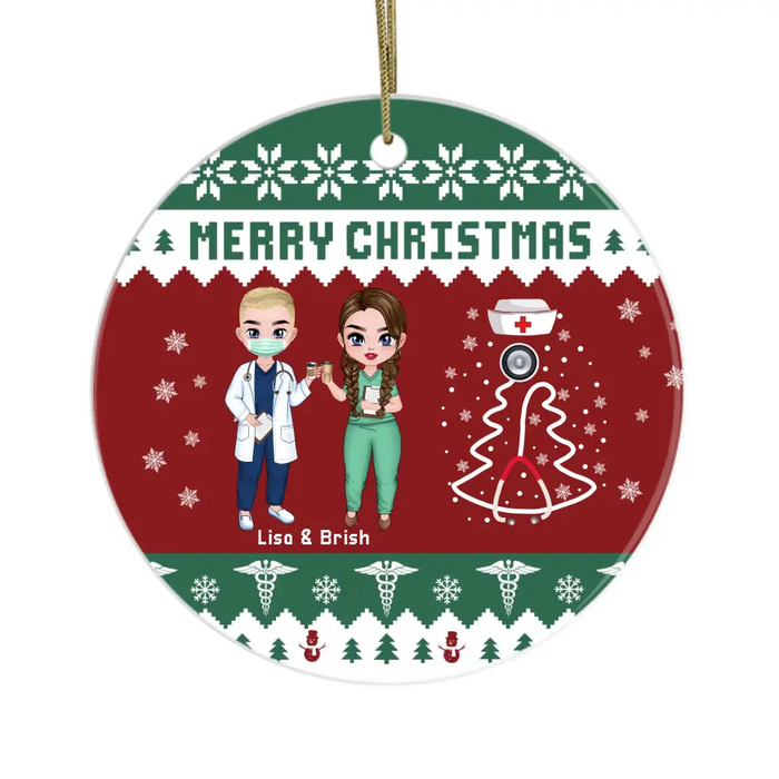 Merry Christmas 2023 - Personalized Gifts Custom Ornament For Him, Her, Co-Workers, Friends, Nurse Colleague Christmas Gifts