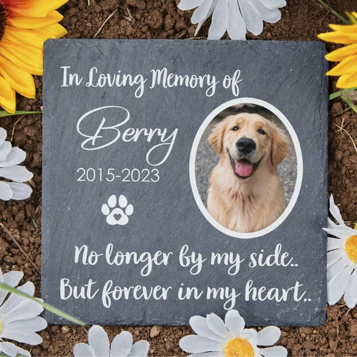 No Longer By My Side But Forever In My Heart- Personalized Garden Stone, Christmas Gift For Pet Lovers