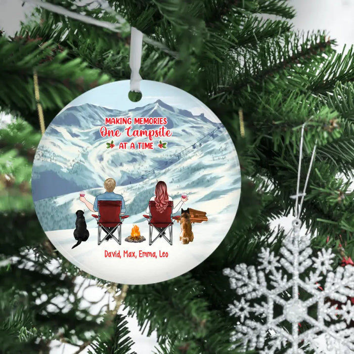 Camping Partners For Life - Personalized Christmas Gifts Custom Ornament For Couples, Camping Lovers, Dog Lovers