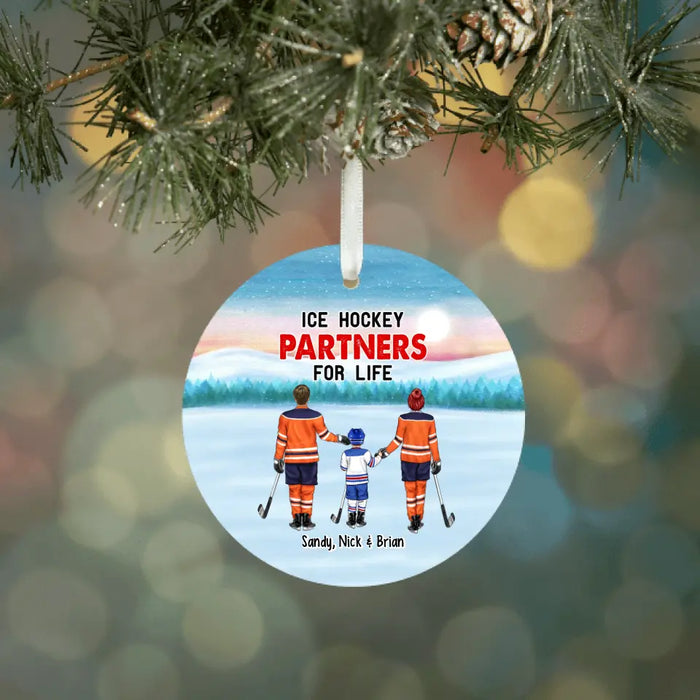 Ice Hockey Partners for Life - Personalized Christmas Gifts Custom Ornament for Family, Ice Hockey Lovers