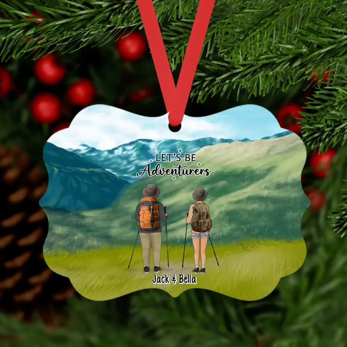 Hiking Partners For Life Couple Family Friends - Personalized Ornament, Gift for Hikers, Custom Hiking Christmas Ornament