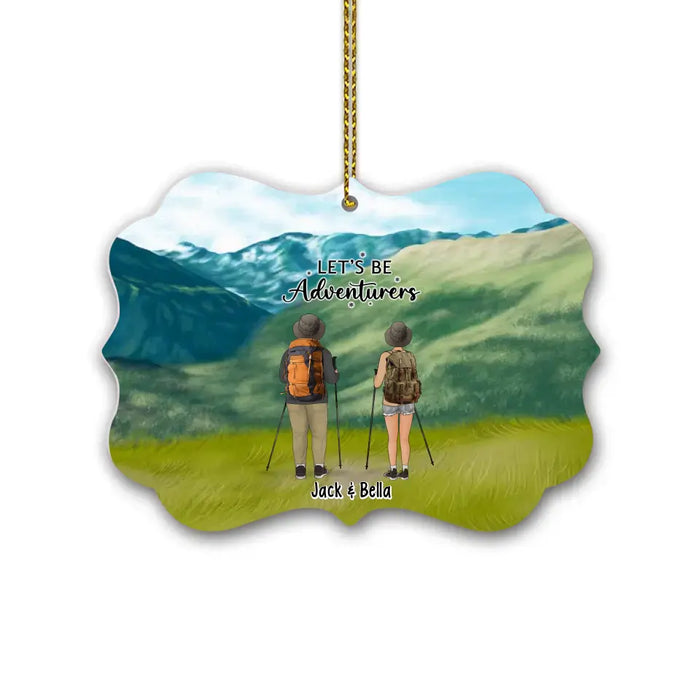 Hiking Partners For Life Couple Family Friends - Personalized Ornament, Gift for Hikers, Custom Hiking Christmas Ornament