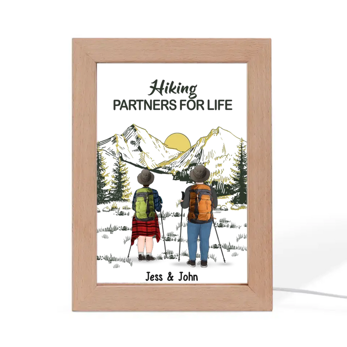 Hiking Partners For Life - Personalized Gifts Custom Photo Frame Lamp for Friends, Family, Couples, Hiking Lovers