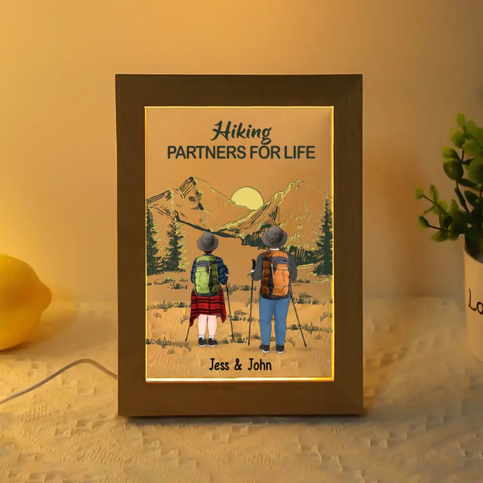 Hiking Partners For Life - Personalized Gifts Custom Photo Frame Lamp for Friends, Family, Couples, Hiking Lovers