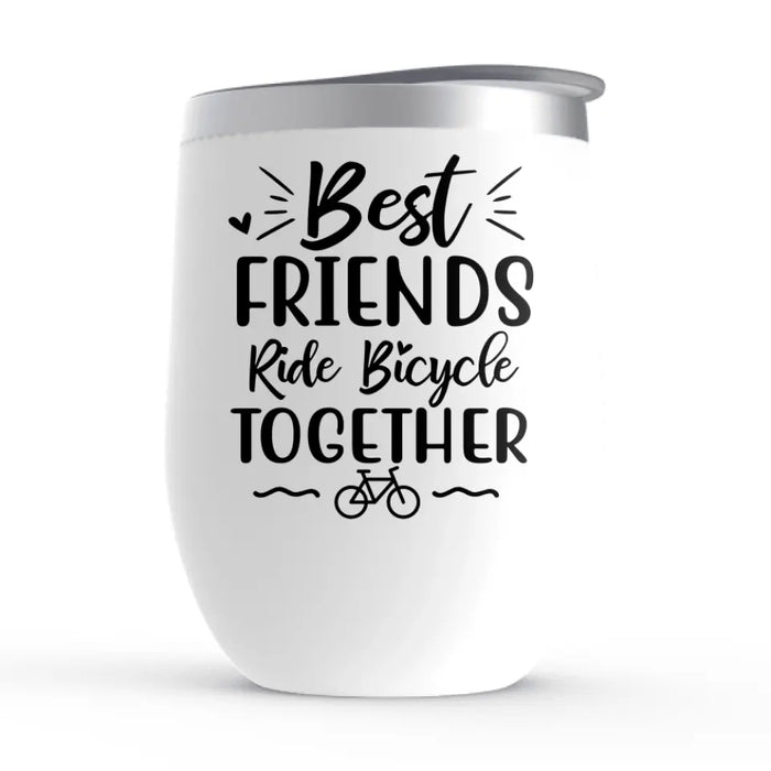 Mountain Biking Partners - Personalized Wine Tumbler For Couples, Friends, Mountain Biking