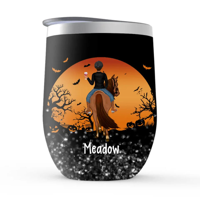 Personalized Wine Tumbler, Brooms Are For Amateurs, Horse Riding Witch, Gift For Horse Lovers, Gift For Horse Riding Fans