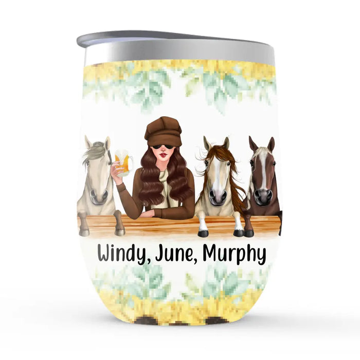 Best Horse Mom Ever - Personalized Gifts Custom Horse Wine Tumbler for Horse Mom, Horse Lovers