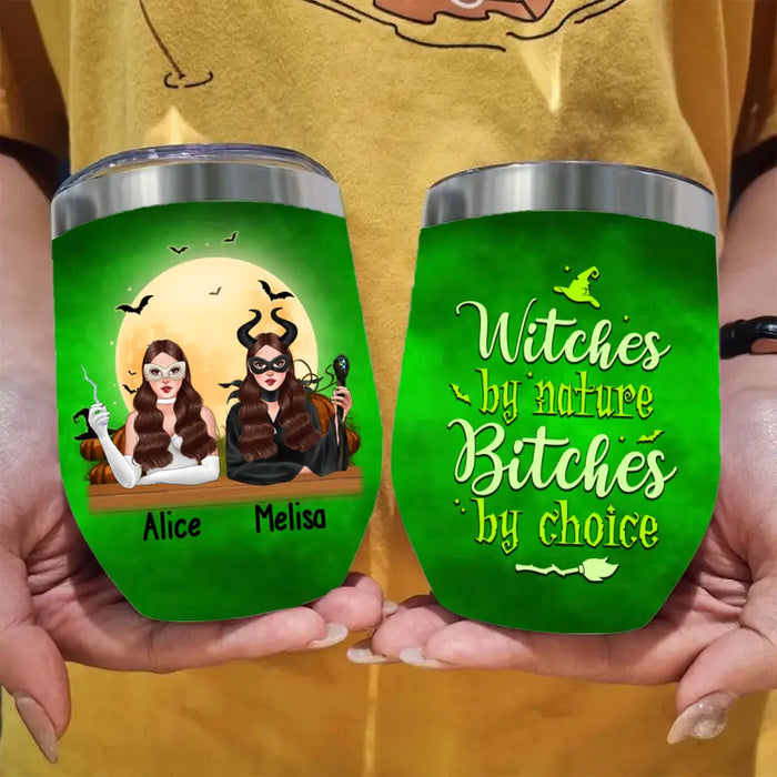 Personalized Wine Tumbler, Witches By Nature, Halloween Gift For Best Friends, Halloween Gift For Sisters