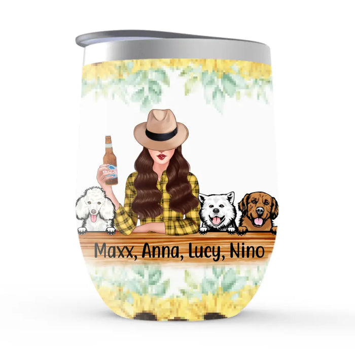 Personalized Wine Tumbler, Just A Girl Who Loves Dogs, Gift For Dog Lovers